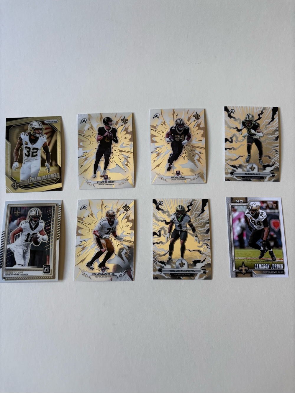 New Orleans Saints Card Lot (8) Chris Olave Kool-Aid McKinstry Prizm Optic RC